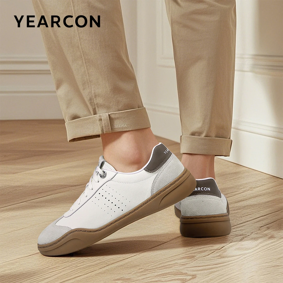 意尔康男鞋2025新款德训鞋复古阿甘鞋男士真皮板鞋美式高街小白鞋