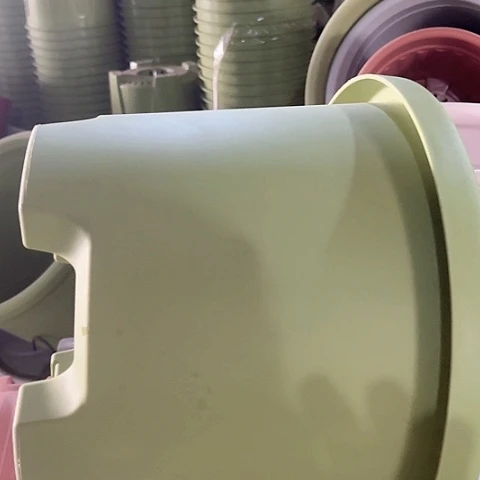 树脂矮胖盆31口2个绿无托