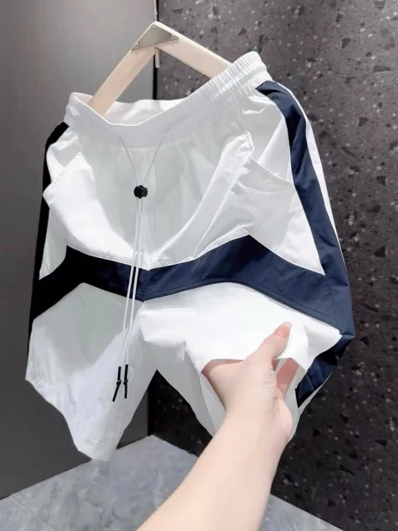 2025夏季新款速干短裤男士潮牌运动裤子凉感轻奢外穿五分沙滩裤男