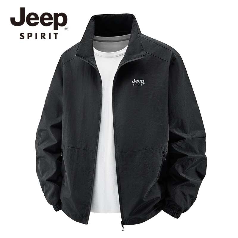 JEEPSPIRIT吉普夹克男春秋季新款男士外套立领大码户外防风夹克