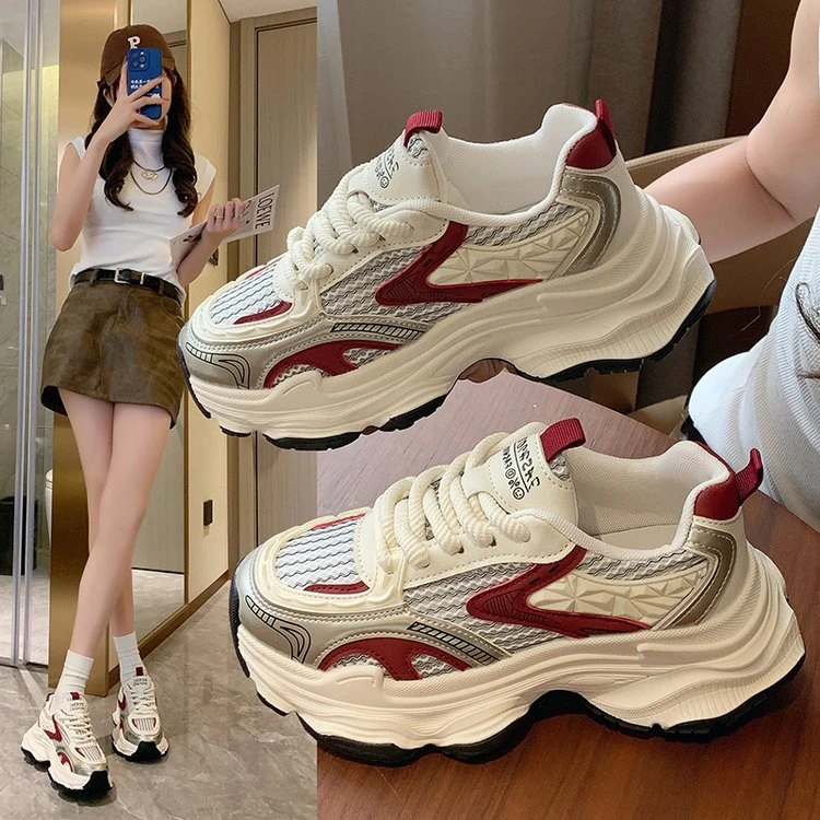 【露思同款】巴黎单网面透气厚底增高老爹鞋夏季爆款百搭休闲运动鞋
