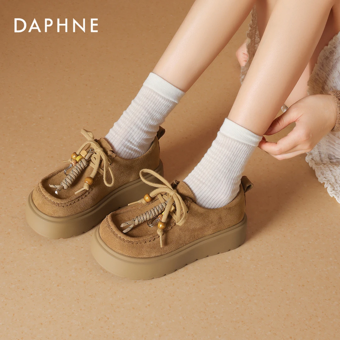 达芙妮厚底百搭勃肯鞋子休闲鞋2025秋夏季新款时尚流光风浅口单鞋