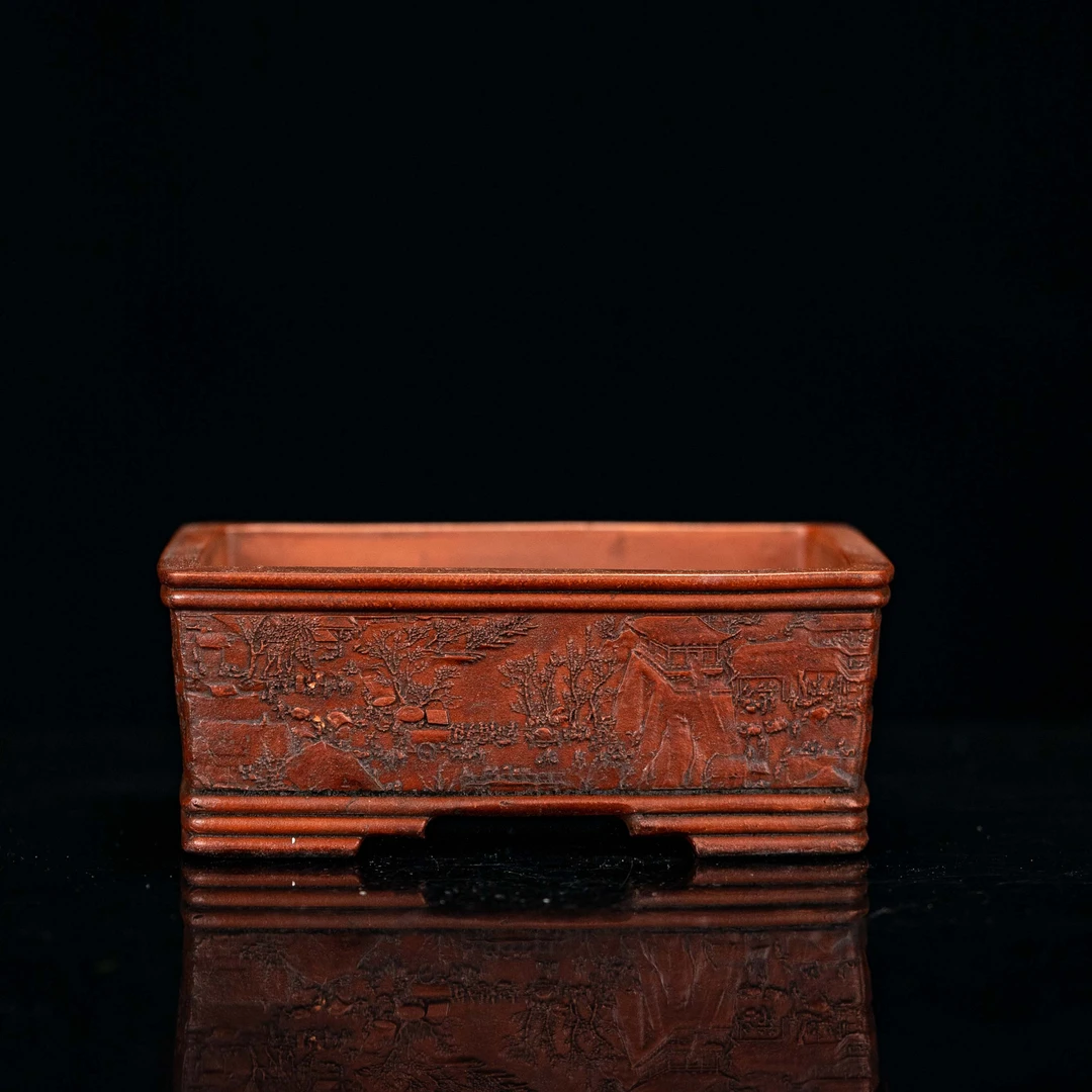 阿木会客厅—紫砂手工花盆长15宽8