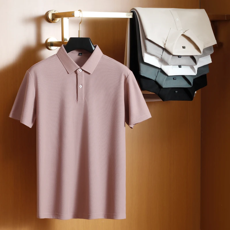 男士夏季纯色短袖T恤翻领商务休闲透气薄款POLO衫