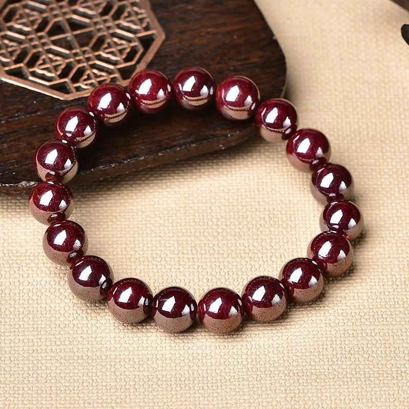 含辰砂工艺品原矿朱砂原石打磨手串本命年转运无胶水非压制高含量