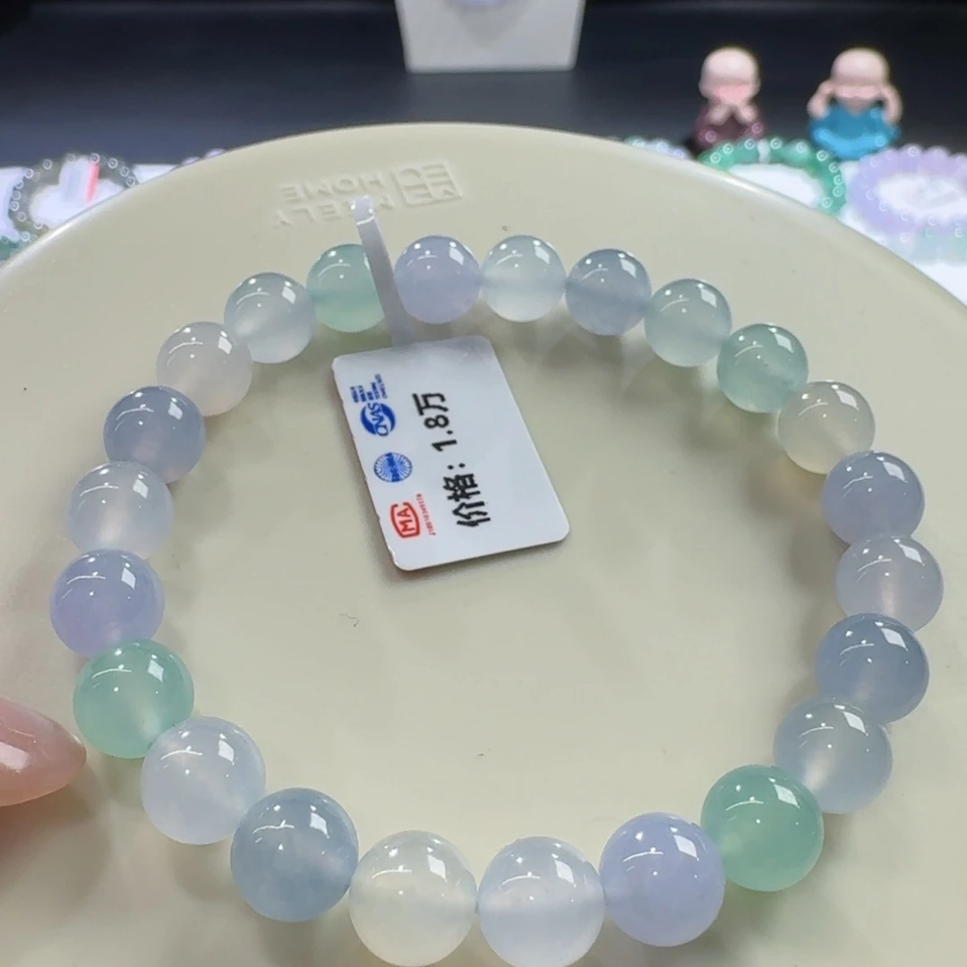 未镶嵌手链翡翠小高冰果冻马卡龙卡8超仙～
