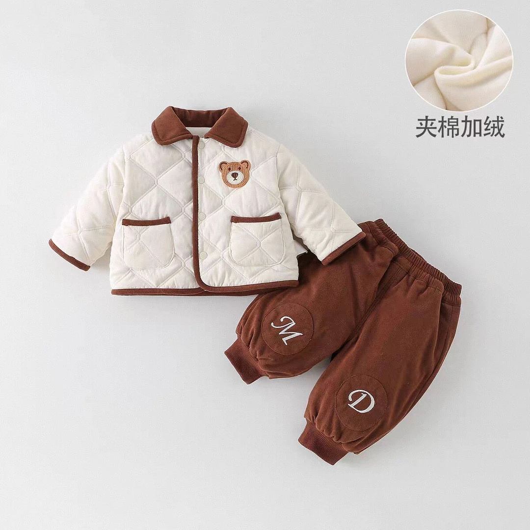 男童冬装儿童套装宝宝加厚棉衣棉裤婴儿冬季加绒保暖两件套外穿服