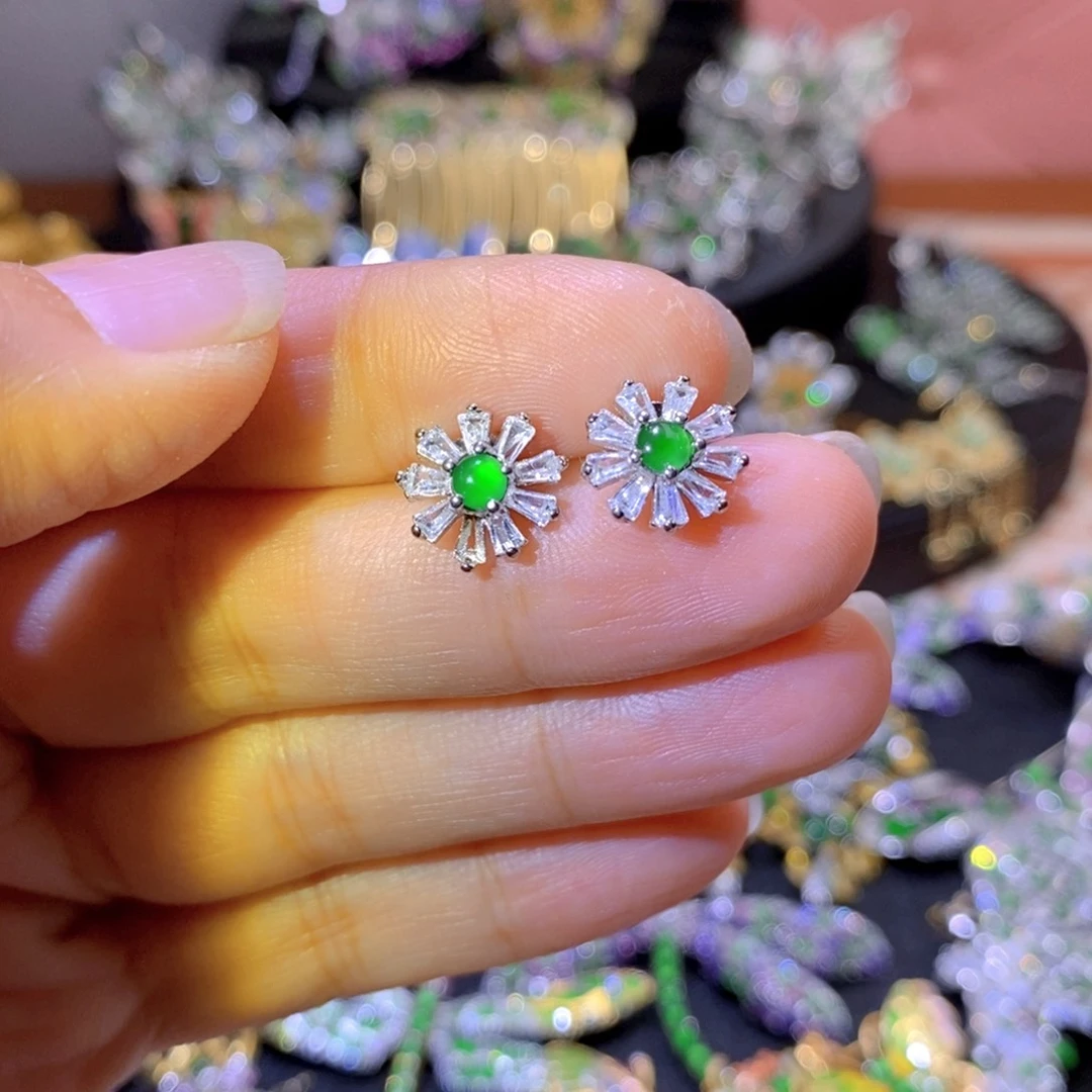 翡翠银S925镶嵌吊坠(赠链)