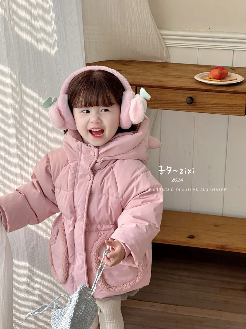 【BaoBao现货】白鸭绒羽绒服女童冬季毛口袋110