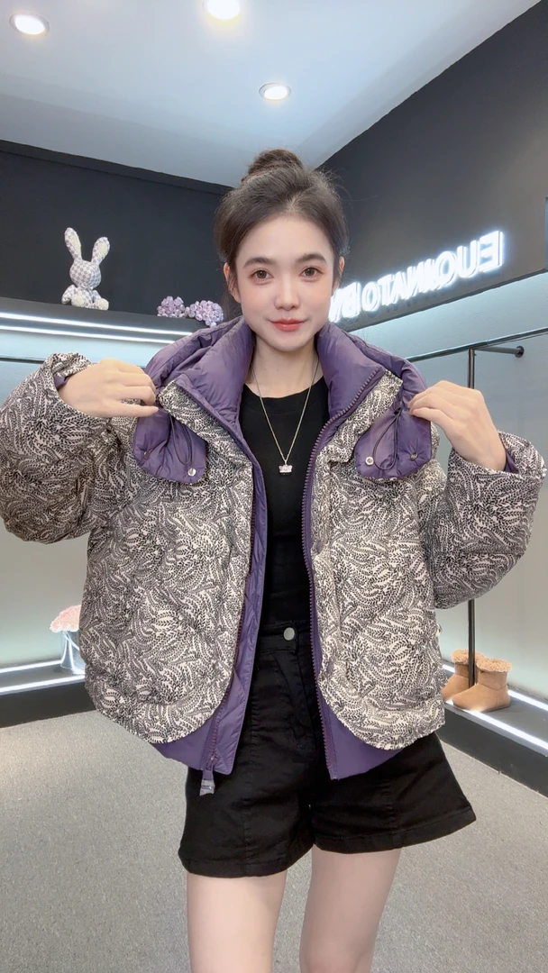 862新款冬季保暖羽绒服白鸭绒蓬松潮牌洋气