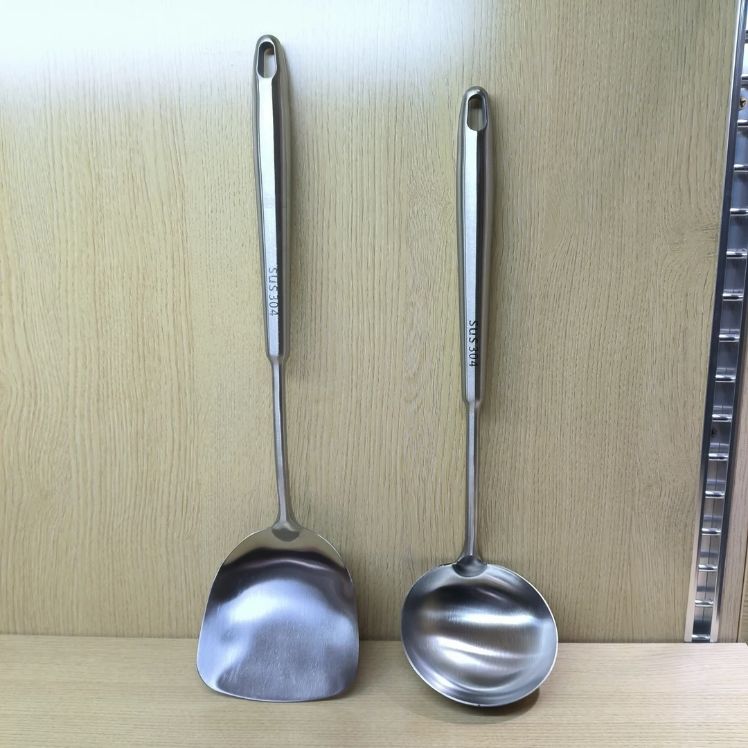 富尔兴304不锈钢家用厨房长柄炒菜勺铲漏 耐磨防烫易清洗50