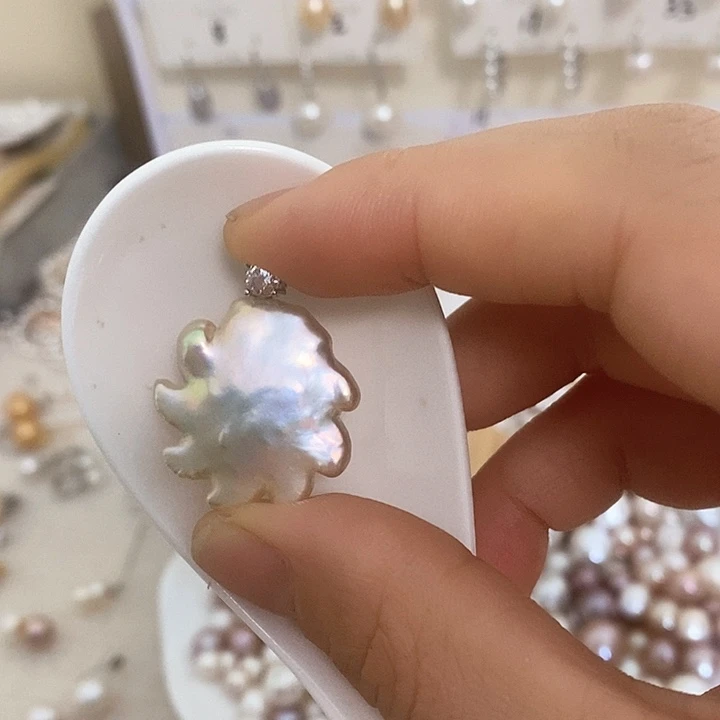 淡水珍珠银S925镶嵌颈饰