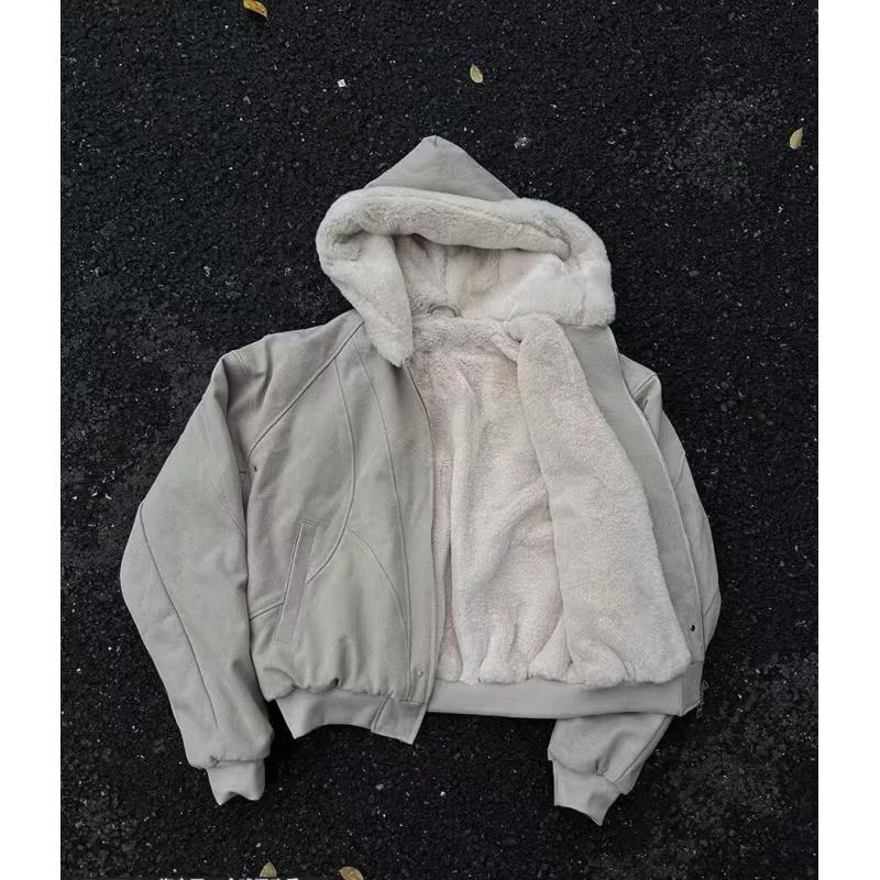 W415 座山雕加绒加厚外套男cleanfit重磅帆布水洗棉服夹克