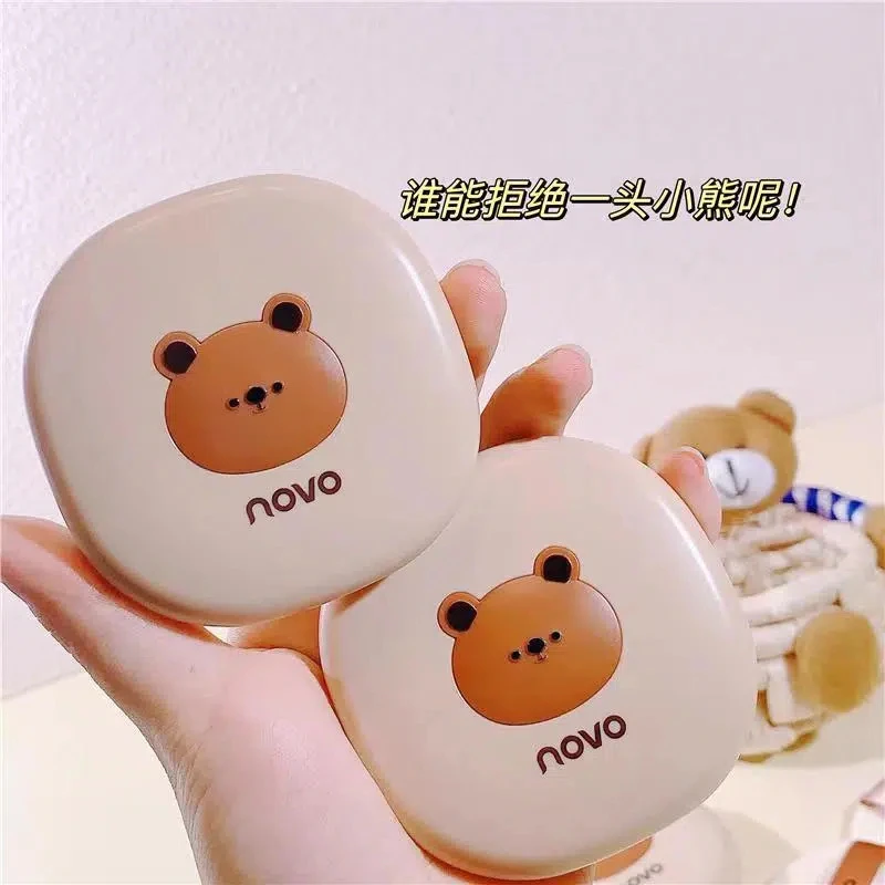 NOVO光透羽柔绢丝粉饼遮瑕不易脱妆干湿两用定妆蜜粉饼