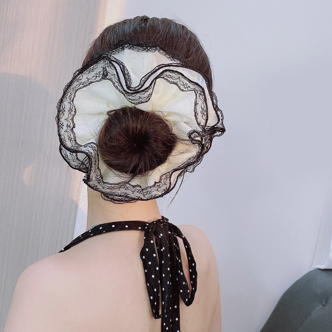 韩版超仙发圈丸子头马尾辫发绳时尚甜美发饰气质百搭蕾丝头绳