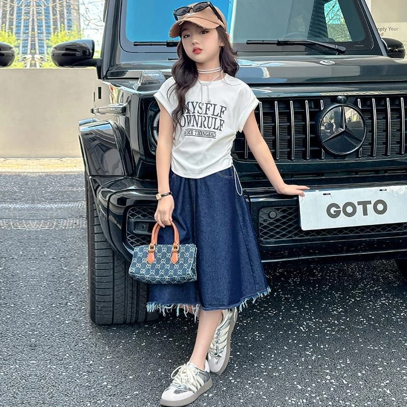 女童夏装套装裙洋气时尚女孩韩版2025新款夏儿童潮流套装夏季薄款