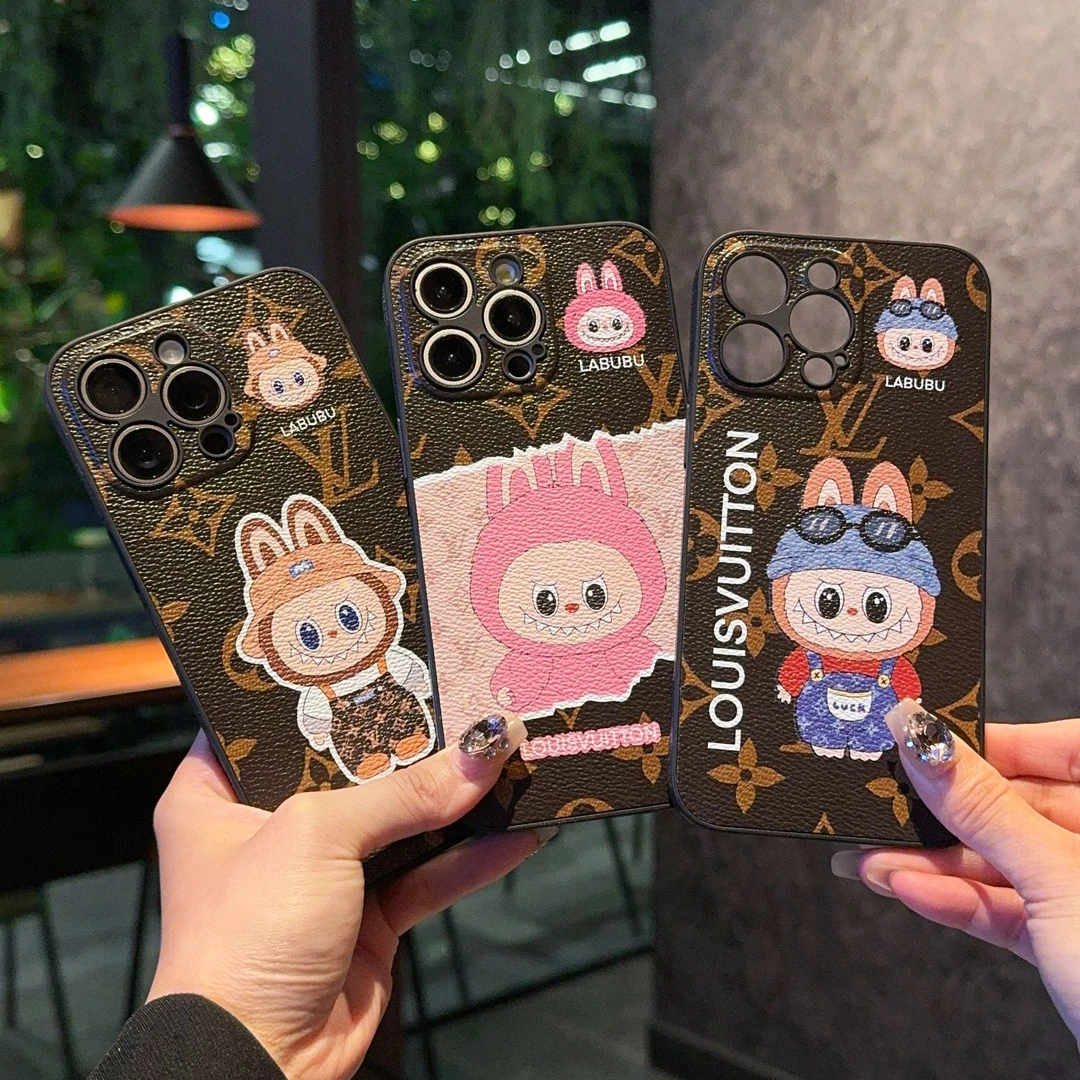 粉色卡通拉布布适用iPhone16防摔手机壳苹果15ProMax保护套14手链