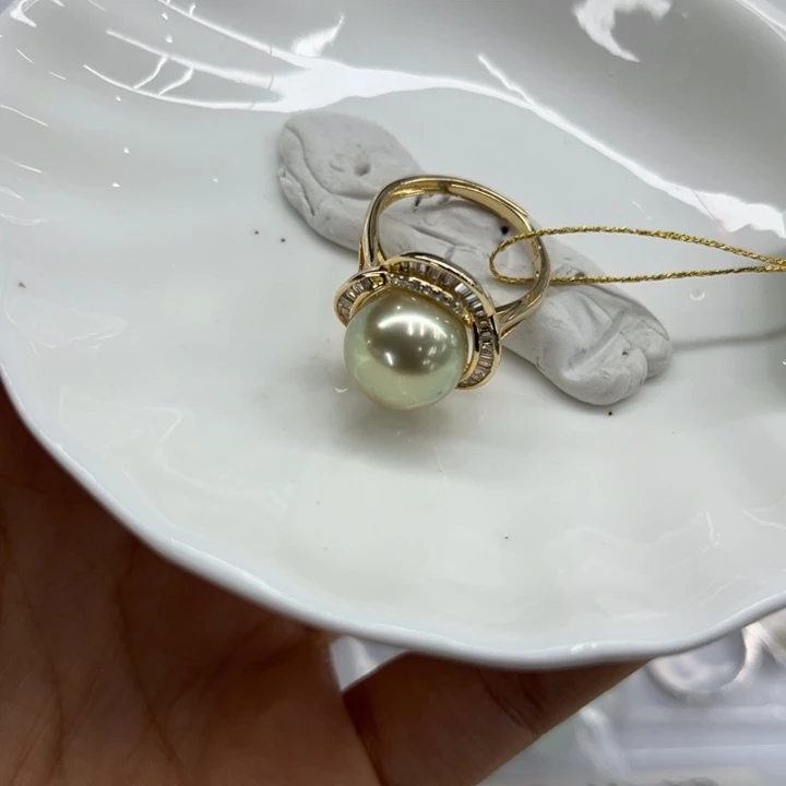 海水珍珠戒指银S925镶嵌