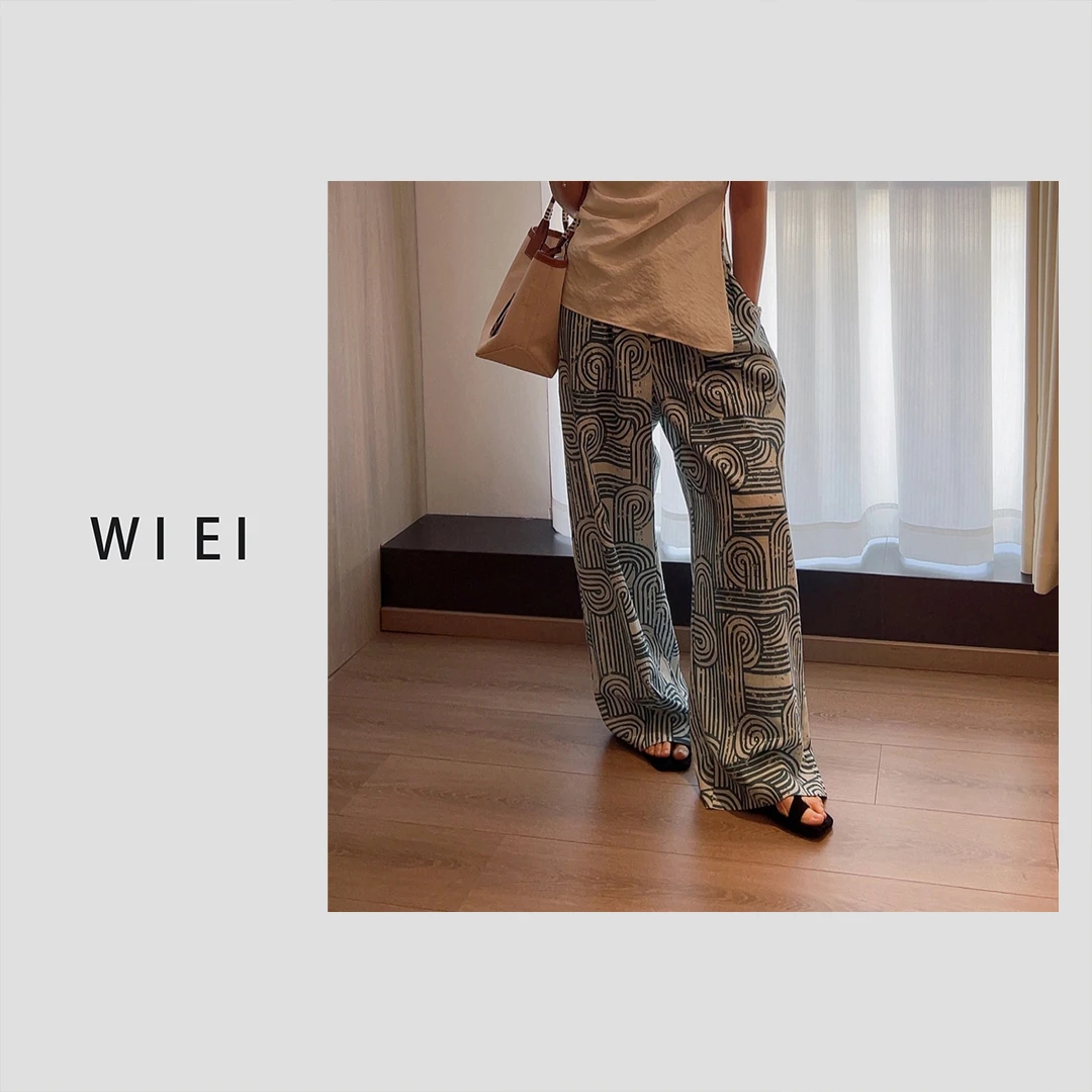 《WI EI》元素裤*时髦设计罗马线条感 显瘦 舒适汉麻休闲裤 25189