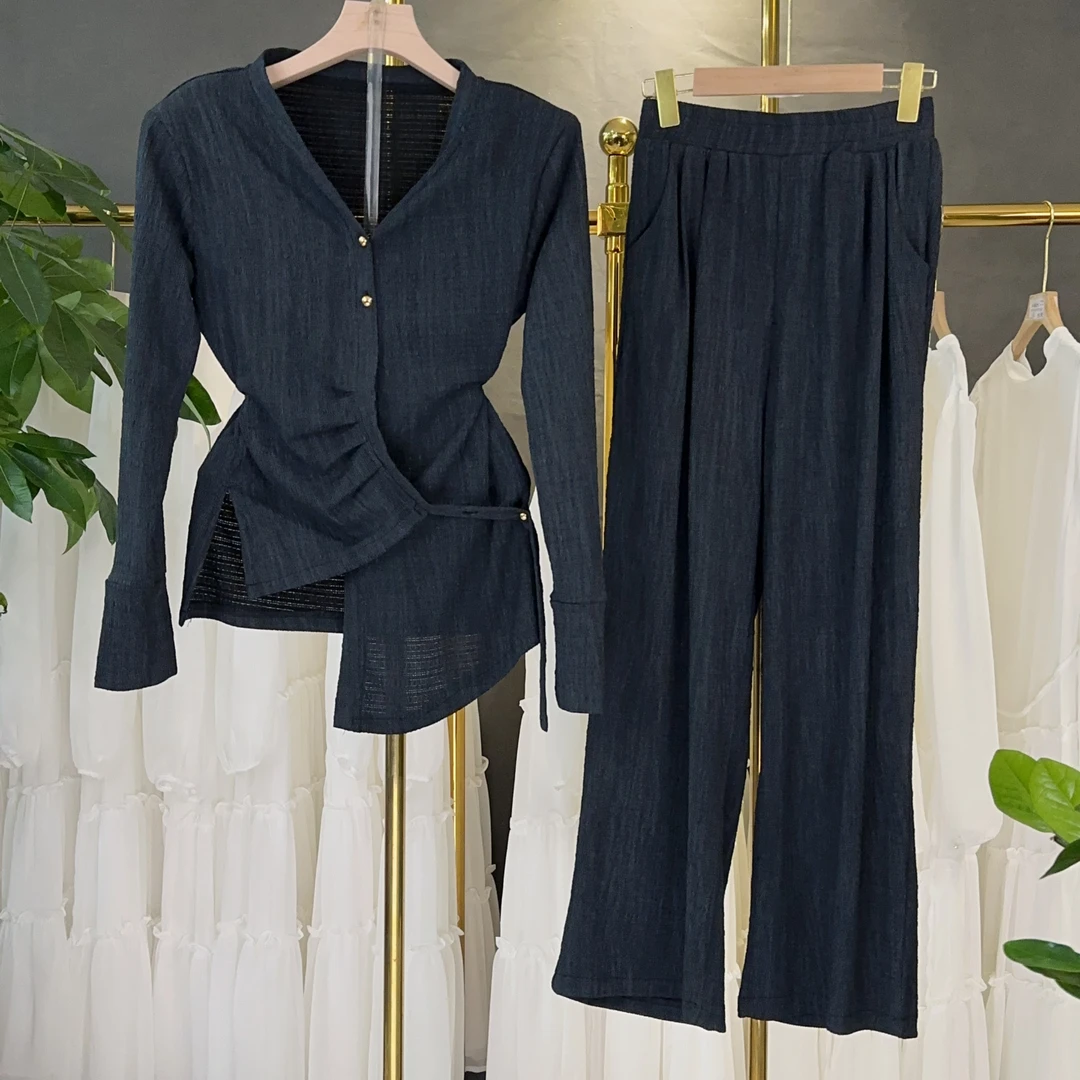 【RG1998】2025年时尚气质百搭减龄显瘦新款小衫休闲裤套装