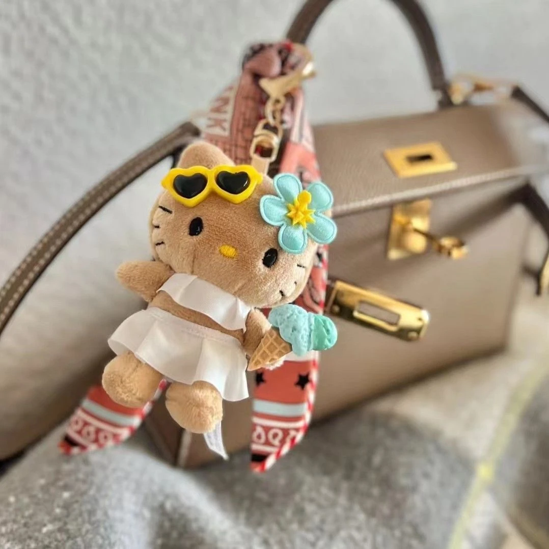 雪糕白裙甜甜Kitty包包猫hellokitty哈喽包包挂件hellokitty娃娃
