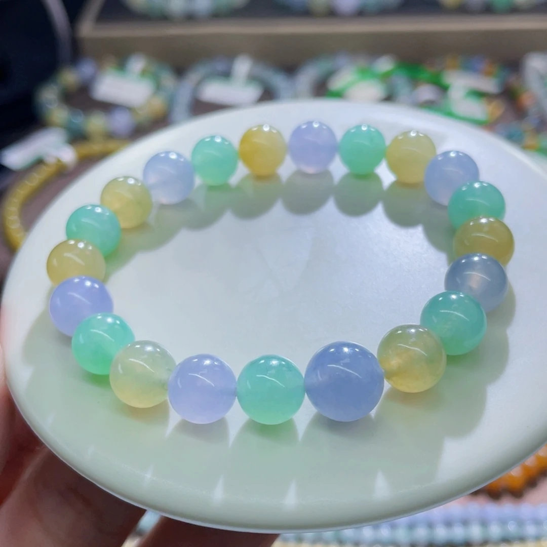 未镶嵌手链翡翠三彩卡8+