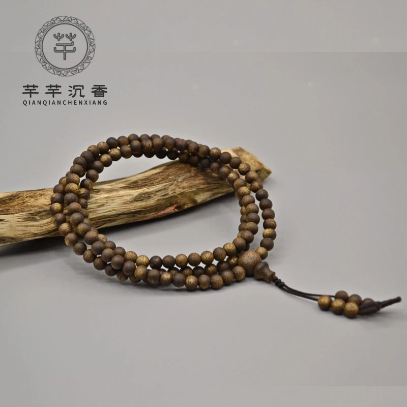 沉香【芊芊福利】5mm+圆珠多圈·海南老棋楠沉香手串甜凉加持