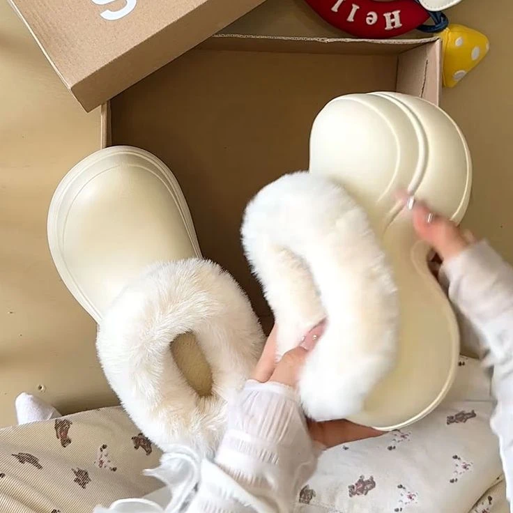 2025新款包头拖鞋女外穿厚底增高毛毛拖鞋女时尚百搭休闲保暖棉拖