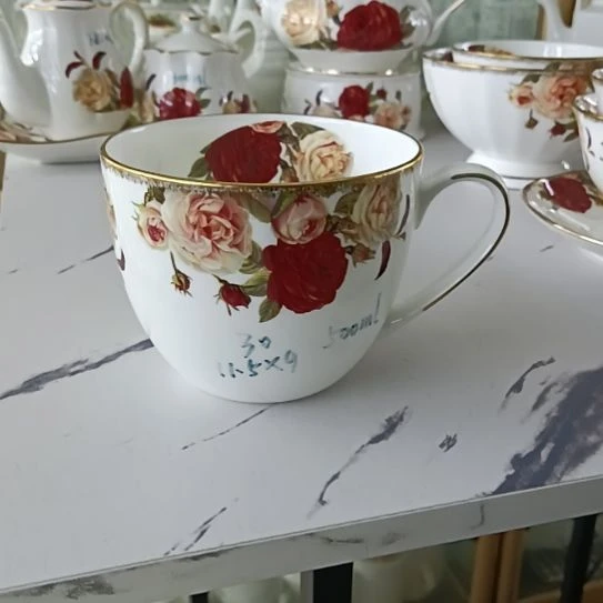 新疆西藏包邮6只装金秋拍金口径11.5厘米高9厘米500毫升大早餐杯