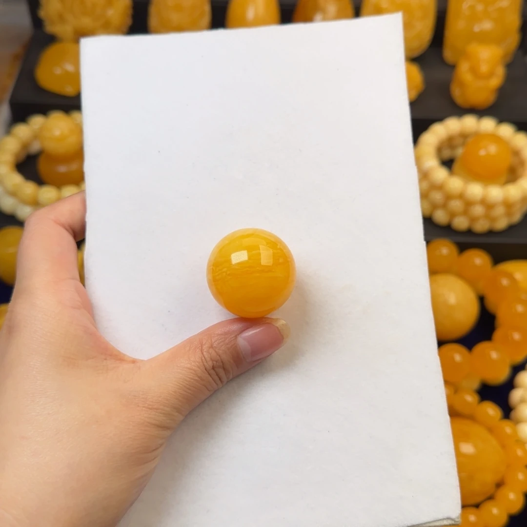 蜜蜡未镶嵌颈饰虎皮纹单珠30