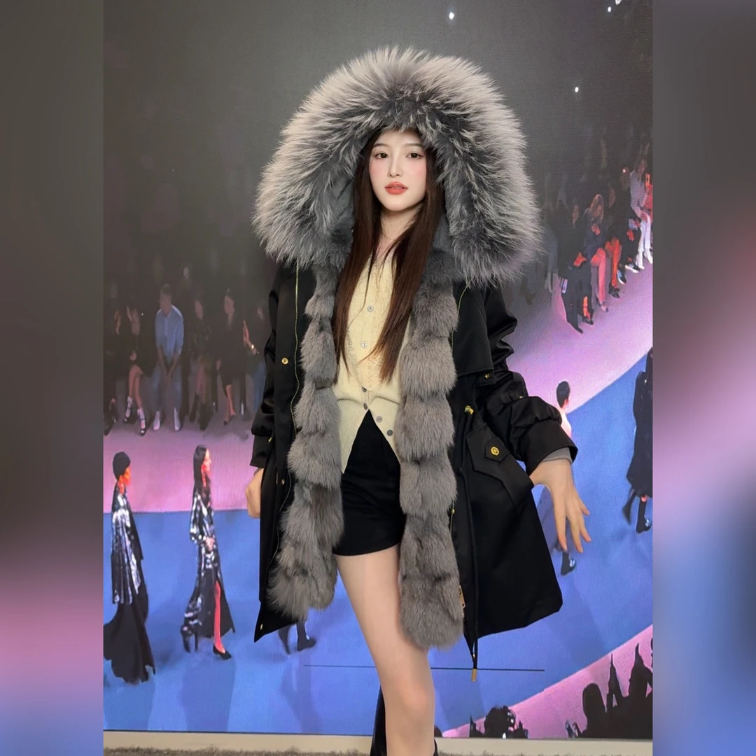 【缪斯女神狐狸毛】2401新款派克外套可拆卸内胆冬季连帽