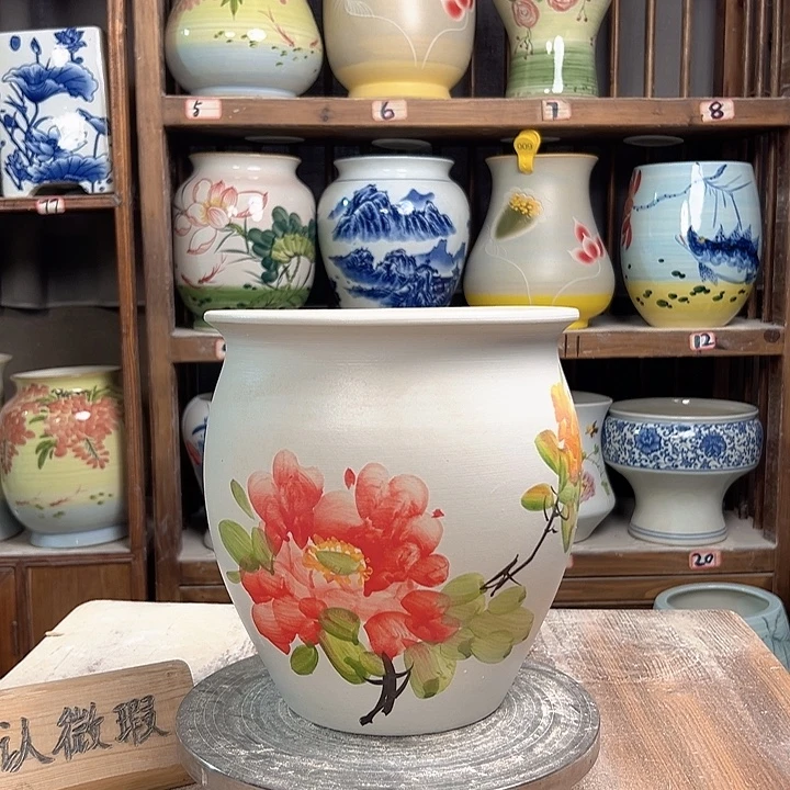 圆口牡丹新款新款陶瓷陶瓷