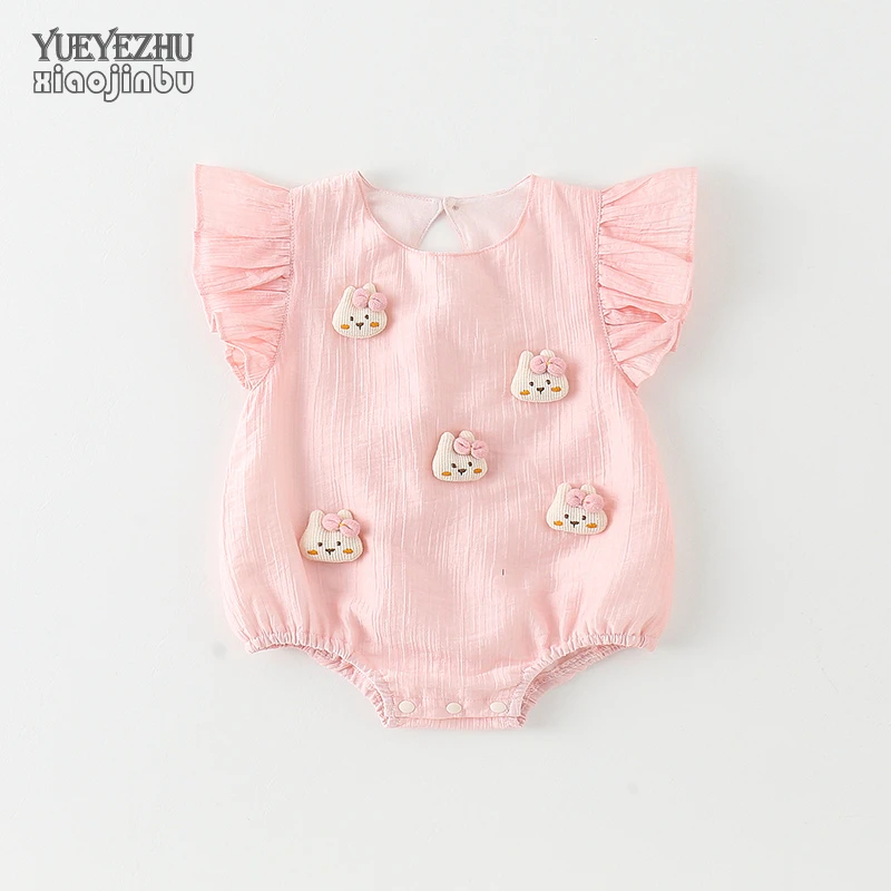 婴儿公主包屁衣夏季洋气三角哈衣女宝宝衣服夏装泡泡袖爬服外出穿