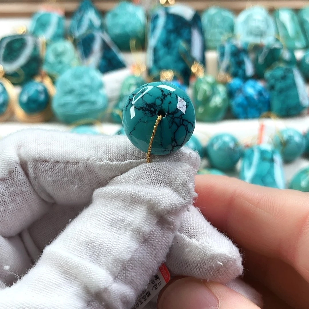 绿松石未镶嵌车挂直径17.6