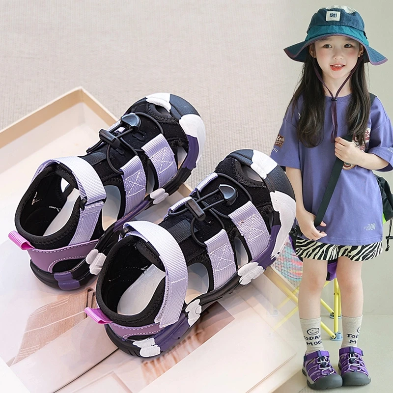 ABC女童凉鞋2025夏季新款儿童运动包头溯溪涉水鞋男童软底沙滩鞋