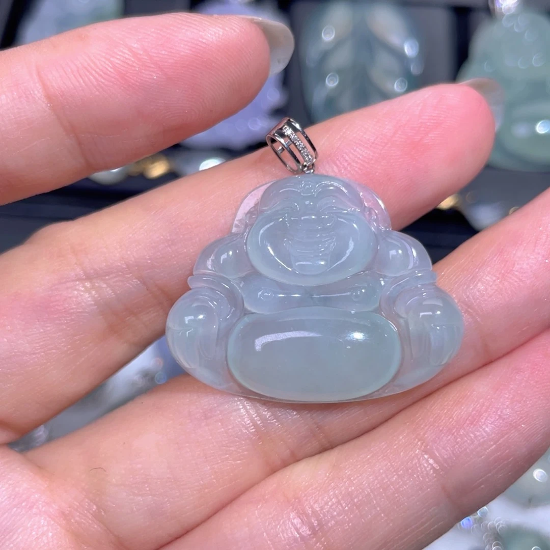 颈饰18K金镶嵌翡翠翡翠