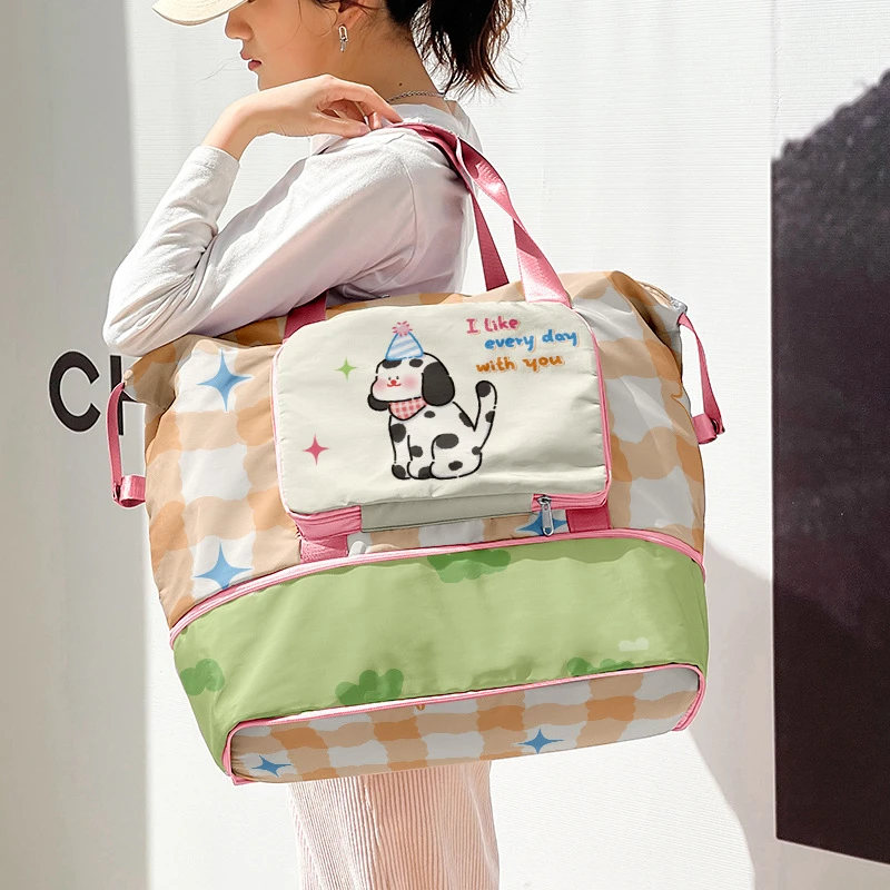 大容量可爱卡通可扩容旅行收纳袋时尚防水加厚ins便携可折叠收纳