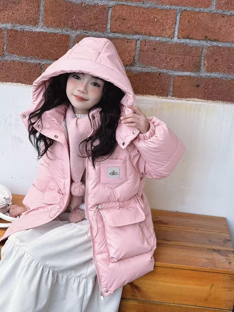 【收腰-小围巾-棉服】女童新款洋气公主秋冬女宝保暖