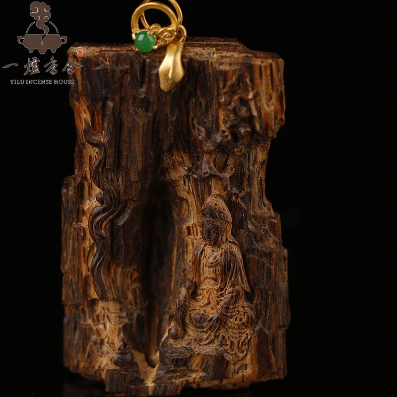 沉香【一炉香舍】芽庄白棋沉水雕件观音吊坠