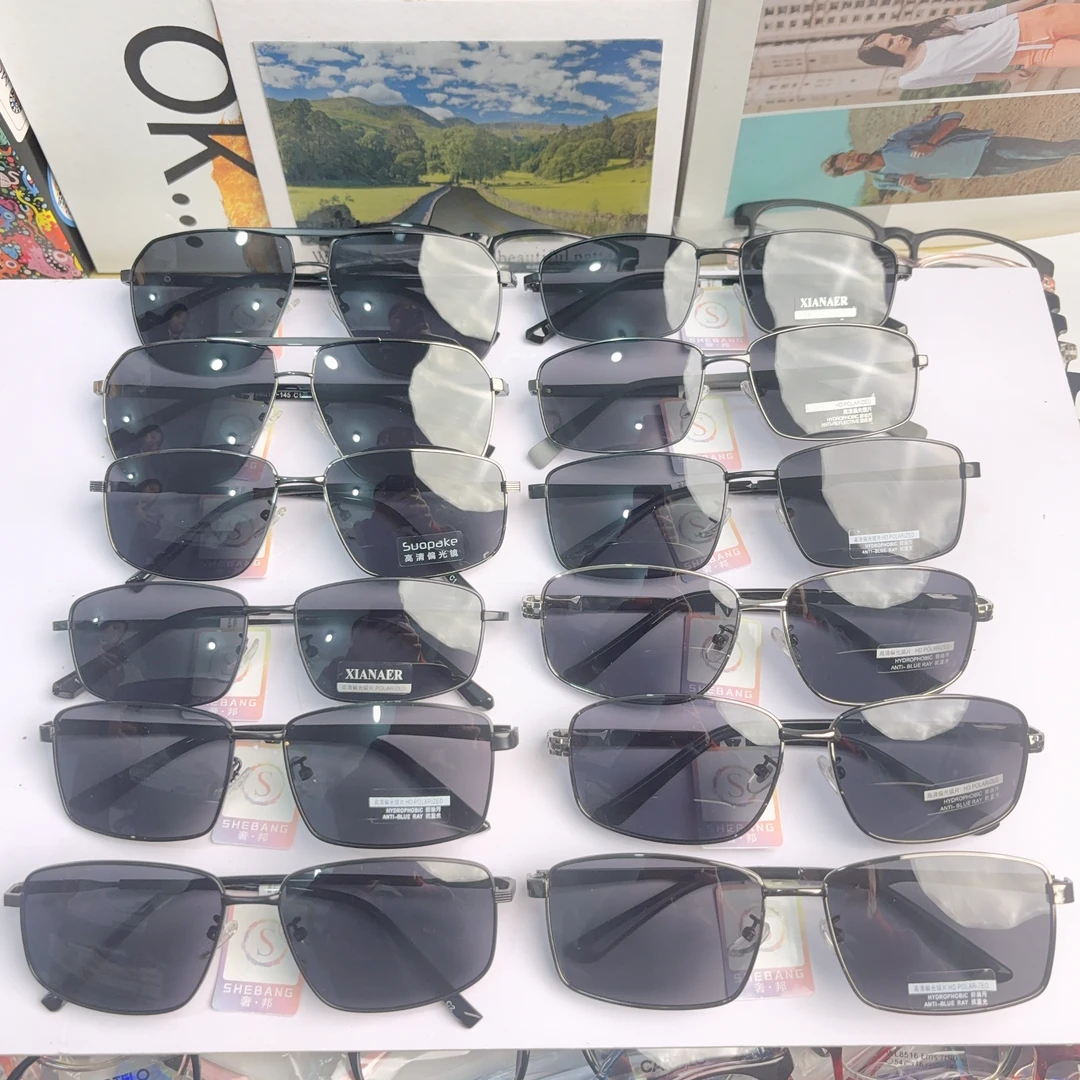 时尚男款偏光太阳镜眼镜方形单梁墨镜20付