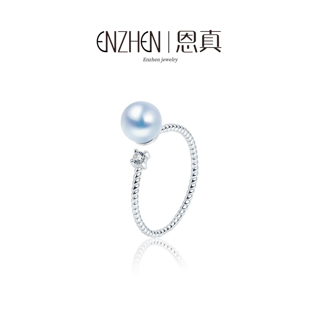 海水珍珠真多麻银S925开口戒指6-7mm-多样性发一