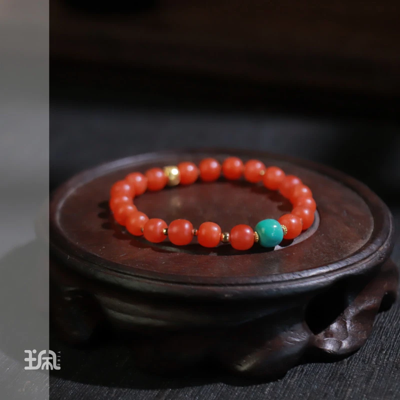 昭愿|南红*手串*18K金镶嵌XYC24042903多样性发其一