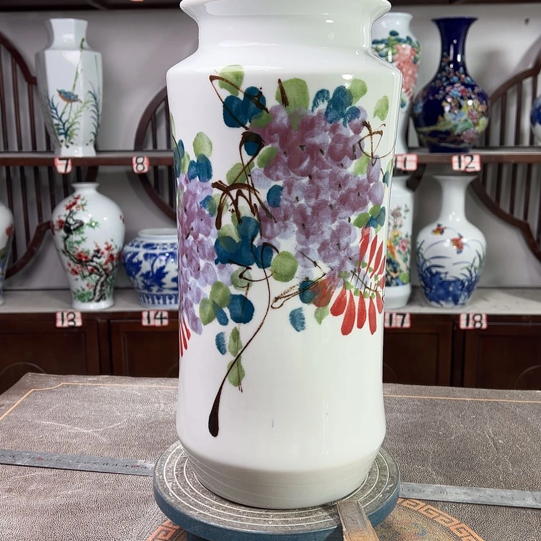 摆件陶景德镇陶瓷书紫藤