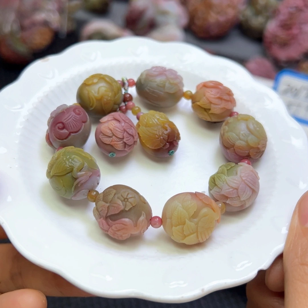 玛瑙/玉髓手串未镶嵌@****蟹