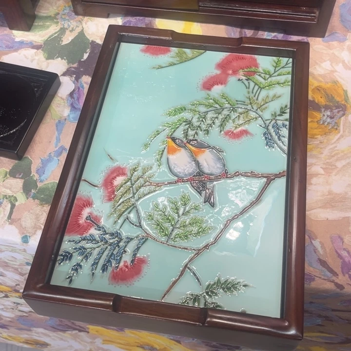 加大款瓷板画艺术作品大尺寸托盘