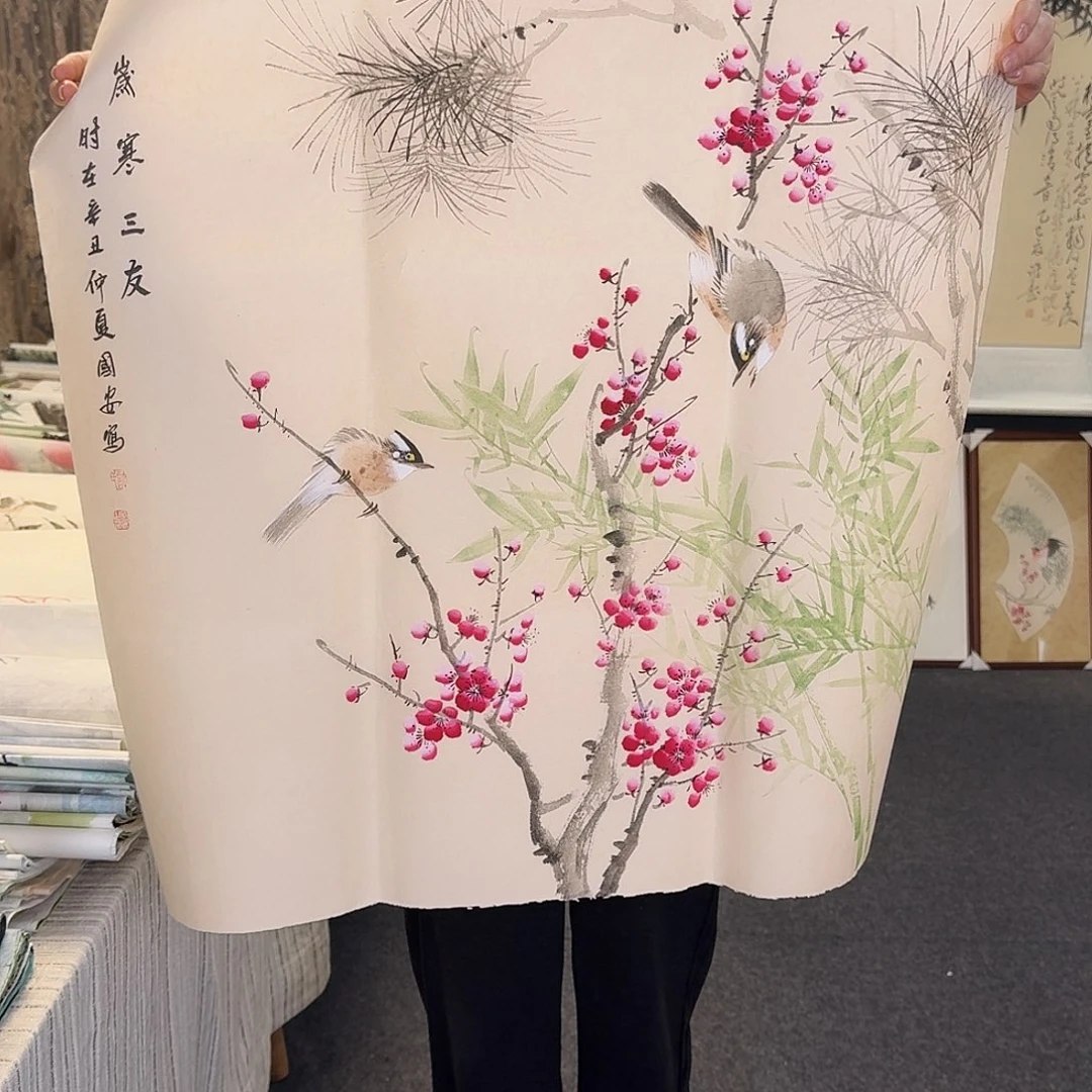 纯手绘国画作品好斗方