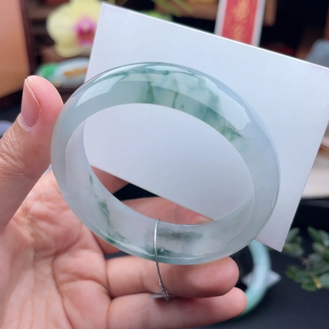 未镶嵌手镯翡翠飘花轮胎