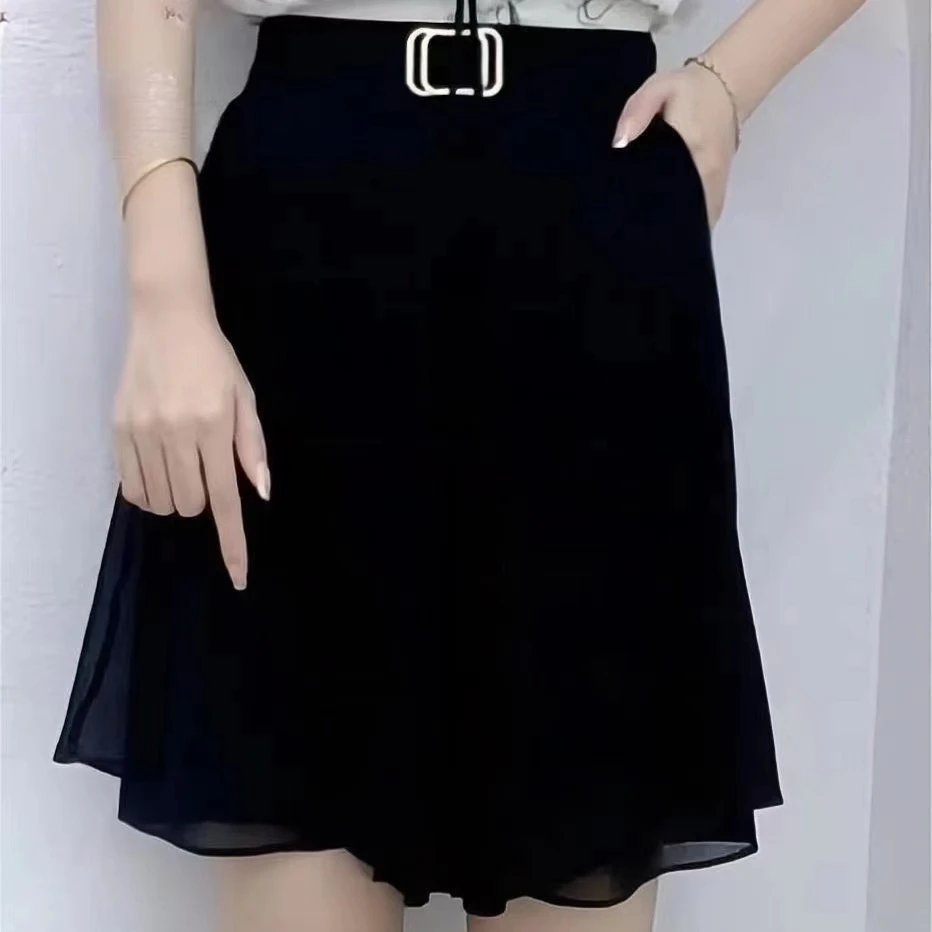 夏季新款短裤裙百搭气质方扣显瘦薄款半身裙-613