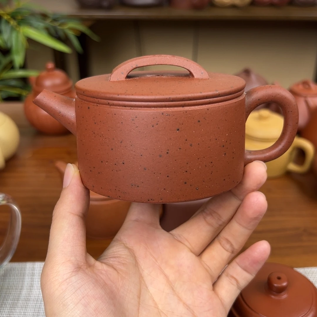 茶壶紫砂紫砂壶一片瓦大红泥200cc全手