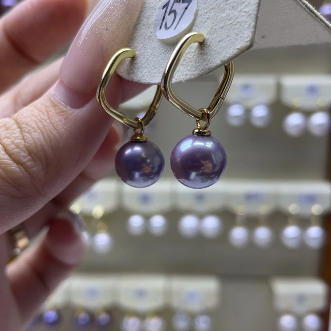 淡水珍珠耳饰银S925镶嵌